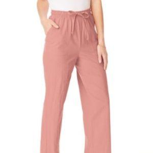 NEW!! COOL Crinkle Cotton CORAL SUMMER PANTS  2XL